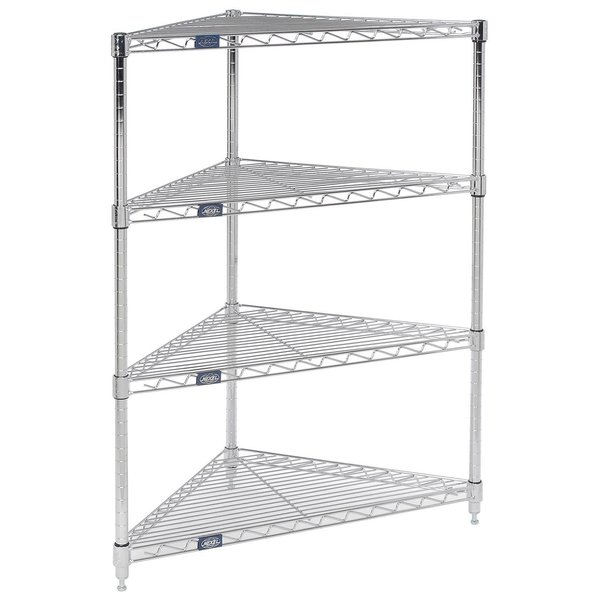 Nexel Corner Wire Shelving, 24W x 18D x 42H 796553